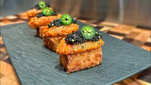 Nobu signature dishes Crispy Rice Spicy Tuna
Yellowtail Jalapeño (6 pcs)
Black Cod with Miso